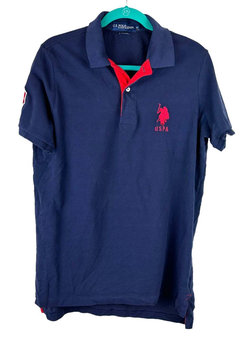 US Polo Association Navy Polo Shirt Red Logo and Number Size XL